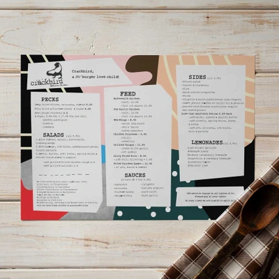  Printed - Placemat - Menus