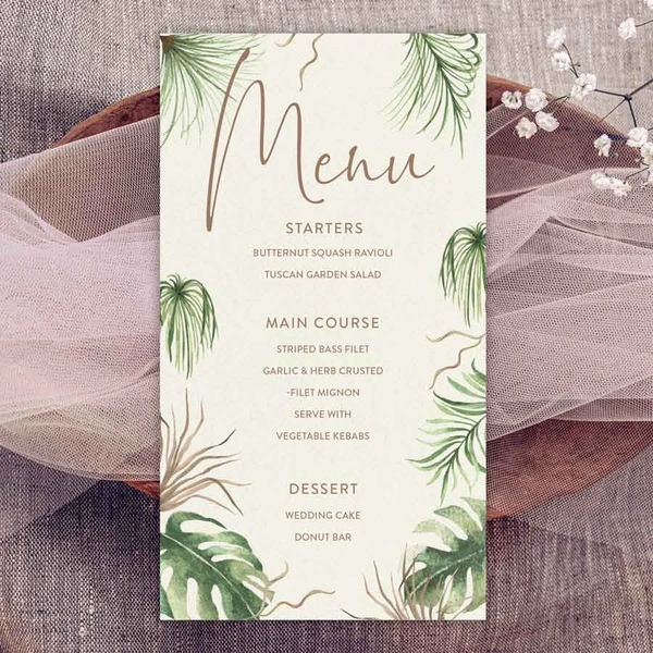  Printed Wedding - Menu