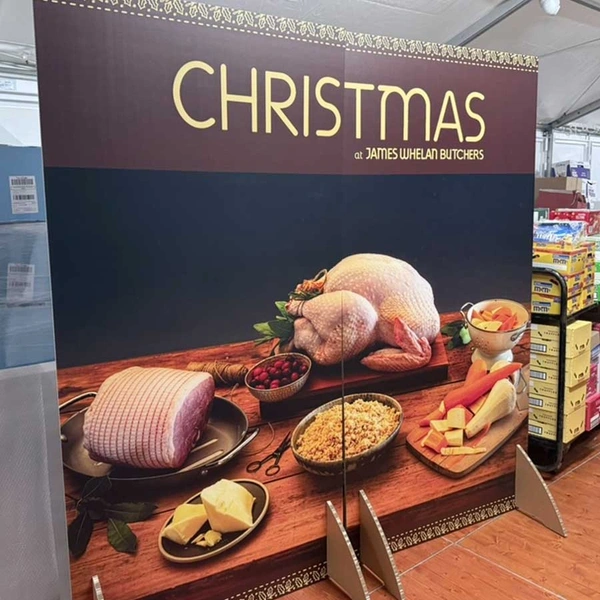 Large format printed honeycomb boards used for retail promotional displays. Fully recyclable and eco friendly, honeycomb boards are ideal for temporary campaigns, in store promotions and sustainable